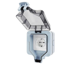 IP66 Rated 16A Outdoor Charging Socket with Waterproof Box and EU Plug for UK Garden Safety