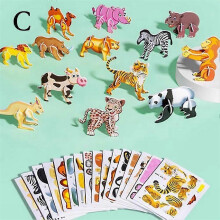 (Animal world 25pcs) Educational 3D CartoonPuzzle, 3D Puzzle for Kids Toys, 3D Jigsaw PuzzleCartoon