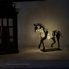 (with light) Horse Sculpture Metal Led Animal Sculpture Home Restaurant Decoration Housewarming Gift