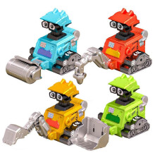 (4 piece set) Children Toy Engineering Vehicle Excavator Dump Truck Bulldozer Truck Model Pressing Robot Transport Vehicles Gifts for Children
