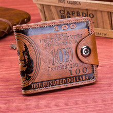 (Brown) Mens Leather Purse Slim Clutch Bifold ID Card Holder Wallet Billfold Handbag