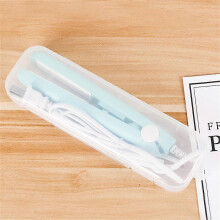 (blue) 2-in-1 Ceramic Mini Hair Curler Portable Straightener Tourmaline Iron Heating