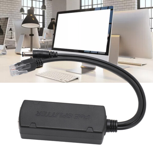 Gigabit PoE Splitter RJ45 12V 1A/2A ABS Black 2