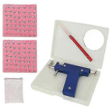 Stainless Steel Body Piercing Tool Kit Professional Ear Nose Navel Piercing Machine with Ears Studs