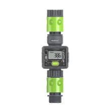 RAINPOINT Digital Water Flow Meter LCD Outdoor Garden Hose Water Consumption Flow Rate Measure 3/4in