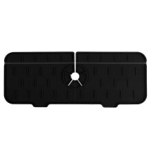 (black) 2pcs Silicone Faucet Mat Kitchen Protector Faucet Absorbent Mat Sink Splash Guard