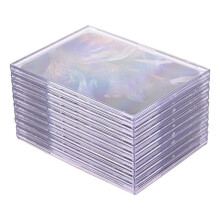 Fundas para Tarjetas Cargadores Superiores 10 Protector de Tarjetas de PláStico Duro Ladrillo Transparente para Tarjetas + 2 Soportes de ExhibicióN