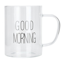 Mug en verre borosilicate avec anse, résistant à la chaleur et compatible lave-vaisselle, idéal pour les lattes, cappuccinos, cafés, thés,