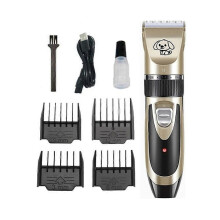 (A) Dog Cat Pet Grooming Kit Rechargeable Cordless Electric Hair Clipper Trimmer Set
