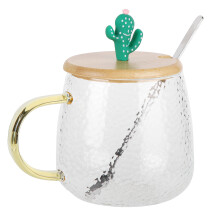 Cană de cafea fermecătoare, formă elegantă, sticlă borosilicată de înaltă calitate, rezistentă la căldură, non-toxică, cu capac din