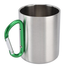 Mug de camping compact et robuste en acier inoxydable, design élégant pour boissons chaudes et froides, mug de voyage portable et résistant.