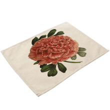 Hittebestendige placemats, placemats met botanische print, wasbare linnen placemats voor binnen- en buitenkeukendecoratie, elegant en ruim ontwerp,