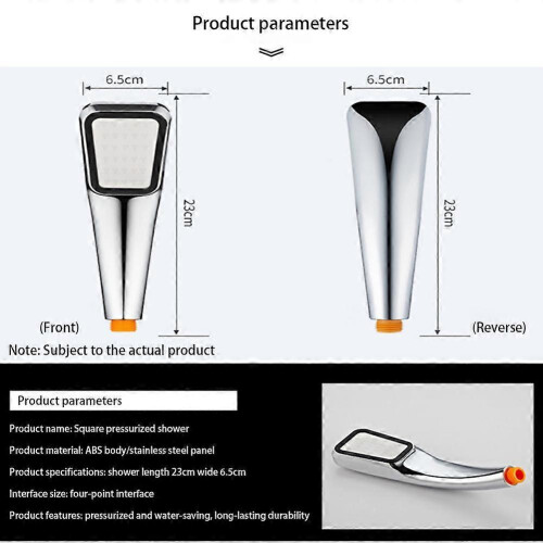 (4pcs,Boosted electroplating shower)Powerful High Pressure Bath Shower Head 300 Holes Handheld Heads Water Saving 2