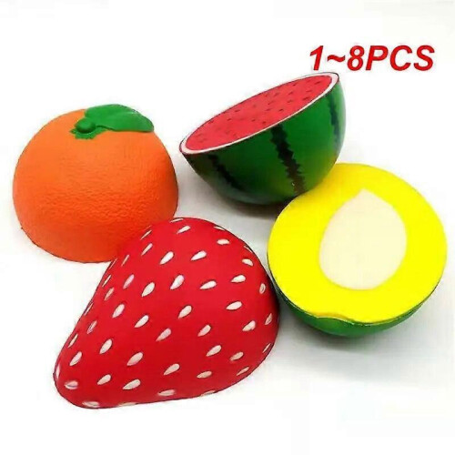 (Style B 8pcs) 1~8PCS Stress Relief Durable Non-toxic Fruit-shaped Stress Reliever Highly Popular Workplace Stress Simulation Relaxation 1