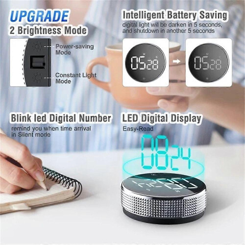 LED Digital Kitchen Timer Study Stopwatch Magnetic Electronic Cooking Countdown Clock LED Mechanical Remind Alarm Kitchen Gadget 2