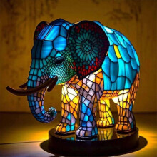 (elephant) Flat Metal Tabletop Decoration And Home Decoration Animals Table Lamp Series