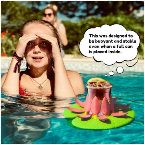Lily Pad Cupholder, Lily Pad Pool Cup Holder with Self Adjusting Petals 2