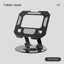 (Round Base, Black) 360 Metal Portable Laptop Tablet Stand Riser Bracket Adjustable Holder For Desk