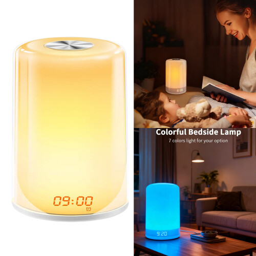 LED-Schreibtisch-Sonnenaufgangs-Wecklampe mit farbwechselndem 2