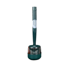 (1pc, green) 1/2pcs Punch-Free Wall Hanging Long Handle Silicone Toilet Brush with Liquid Tongue Type
