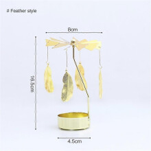 (D) Gold Candlesticks Rotating Romantic Rotation Spinning Carrousel Tea Light Candle Holder Dinner Wedding Bar Party
