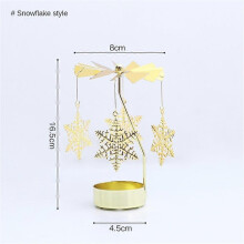 (G) Gold Candlesticks Rotating Romantic Rotation Spinning Carrousel Tea Light Candle Holder Dinner Wedding Bar Party