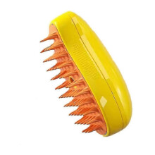 (Beautiful Yellow) Steamy Cat Brush - 3 In1 Cat Steamy Brush, Self Cleaning Steam Cat Brush