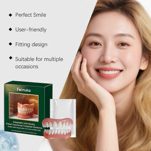 False Teeth Silicone Upper Lower Veneers Denture Sets Natural Beautiful Look Functional Complete Dentures Fake Tooth Care 2