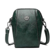 (dark green) Elmyse Crossbody Bag Leather, Autumn Retro All-Match Vertical Cellphone Bag