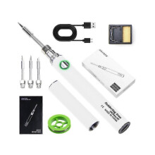 (White) Wireless Portable Soldering Iron Kit, Rechargeable Soldering Pen with Iron Tip