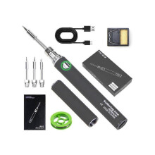 (gray) Wireless Portable Soldering Iron Kit, Rechargeable Soldering Pen with Iron Tip