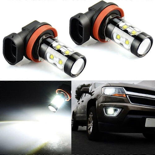 (H8) 2pcs Front Fog Lights Lamps LED DRL H8/H11 1