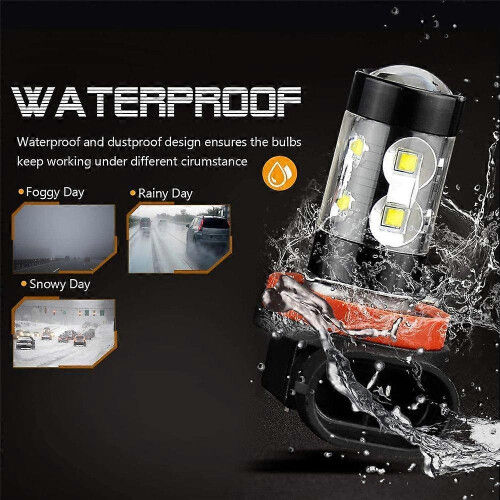 (H8) 2pcs Front Fog Lights Lamps LED DRL H8/H11 2