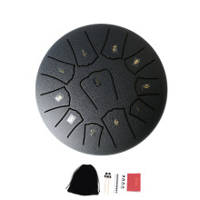 Steel Tongue Drum Portable Rain Drum Hand Pan Drum-Navy blue