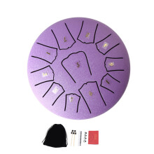 Compact 6 Inch 11 Note Steel Tongue Drum Easy To Play-purp1e