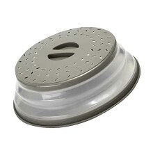 (gray) 2pcs Foldable Microwave Lid, Microwave Plate with Lid Microwave Plate Lid, for Fruits