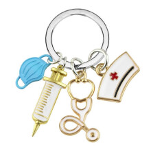 (Style04) Cute Hairdresser Hair Brush Scissor Key Ring Keyring Keychain Gift Idea