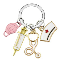 (Style03) Cute Hairdresser Hair Brush Scissor Key Ring Keyring Keychain Gift Idea