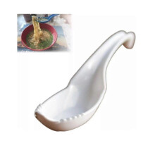 (white) Food Grade Plastic Ramen Spoon, 2 In1 Ramen Noodle Soup Spoon with Fork