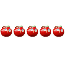 Clear Glass Beads For DIY Christmas Crafts-Red ceramic apple
