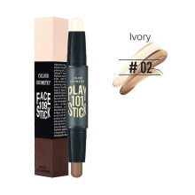 (02 Lvory white) Dual-Use V Face Trimming Stick Concealer Contour Double-head Makeup Stick HOT