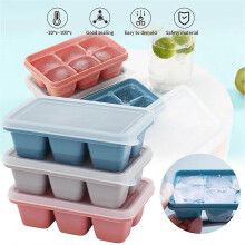 (3x blue) 1/2/3/4pcs 6 Grid Big Ice Tray Mold Box Large Food Grade Silicone Ice Cube Square Tray Mold Diy Bar Pub Wine Ice Blocks Maker Model