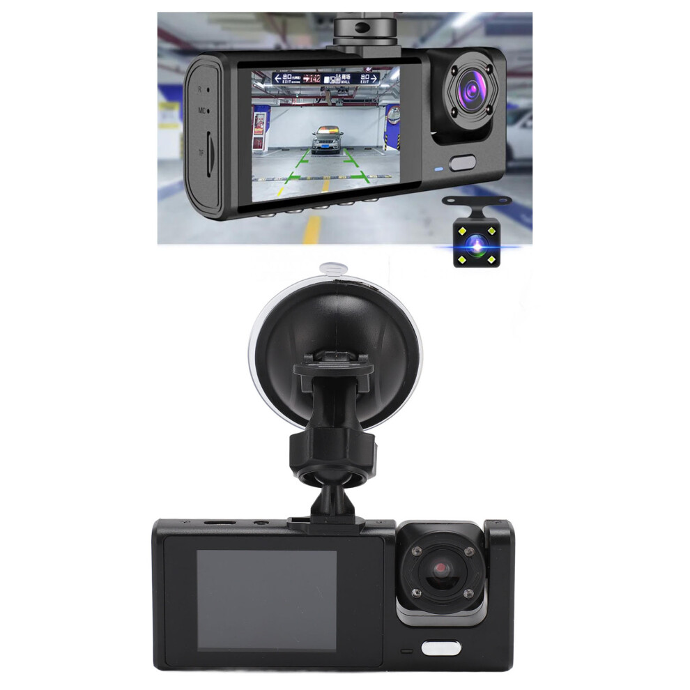 3 Channel Dash Cam Abs 200Mah 2.0In Black 8731393428592