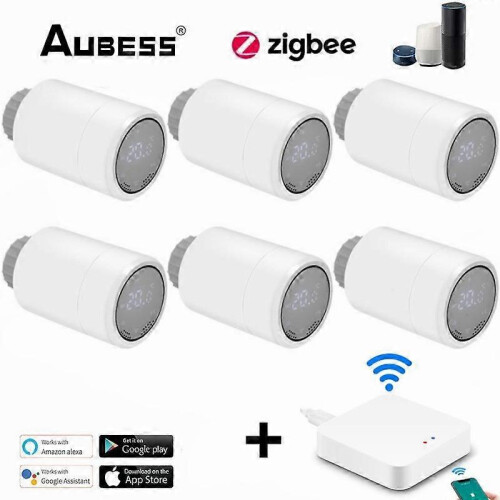3/5/6pcs New Tuya ZigBee Smart Thermostat Radiator Valve TRV Programmable Alexa/Google