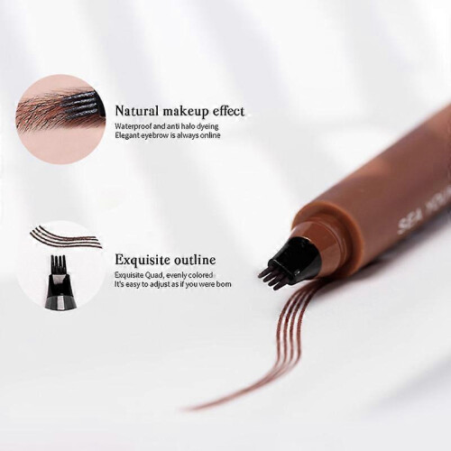 (03Reddish brown)Microblading Tattoo Eyebrow Pen Liquid Ink Long Lasting Tint Brow Eye Make Up 2