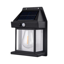 (black) LED Solar Bulb Light Outdoor Solar Lamp With Motion Sensor Solar Lights