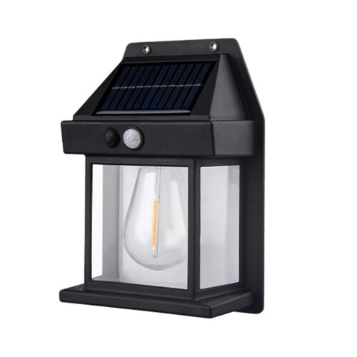 (black) LED Solar Bulb Light Outdoor Solar Lamp With Motion Sensor Solar Lights