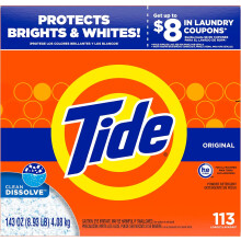 Tide Original HE Turbo Powder, 113 Loads (143 Oz)