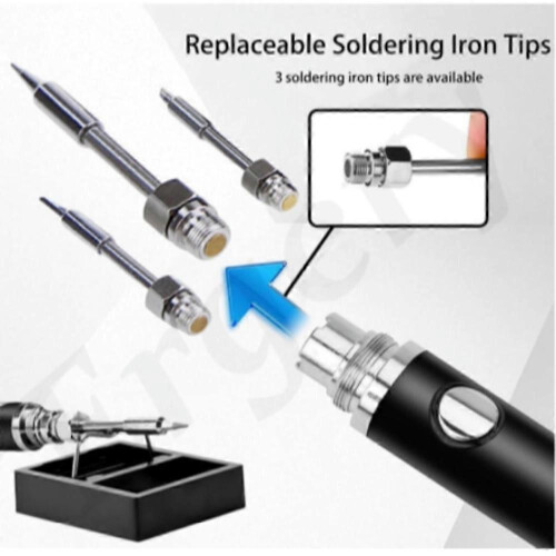 (White) Wireless Portable Soldering Iron Kit, Rechargeable Soldering Pen with Iron Tip 2
