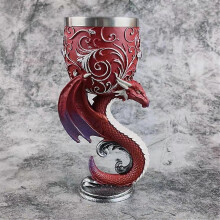 (dragon) Medieval 3D Embossed Dragon Goblet Stainless Steel Resin Beer Wine Goblet Novelty Gothic Cup Chalice Home Bar Party Supplies